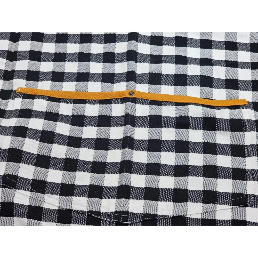 Crate and Barrel Buffalo Check Apron Men OS Black White Gingham Cotton Pockets